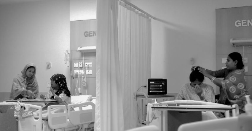 Backup And Recovery - A daughter and a daughter in law take care of their mother at hospital.