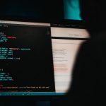 Syntax - flat screen computer monitor displaying white and black screen